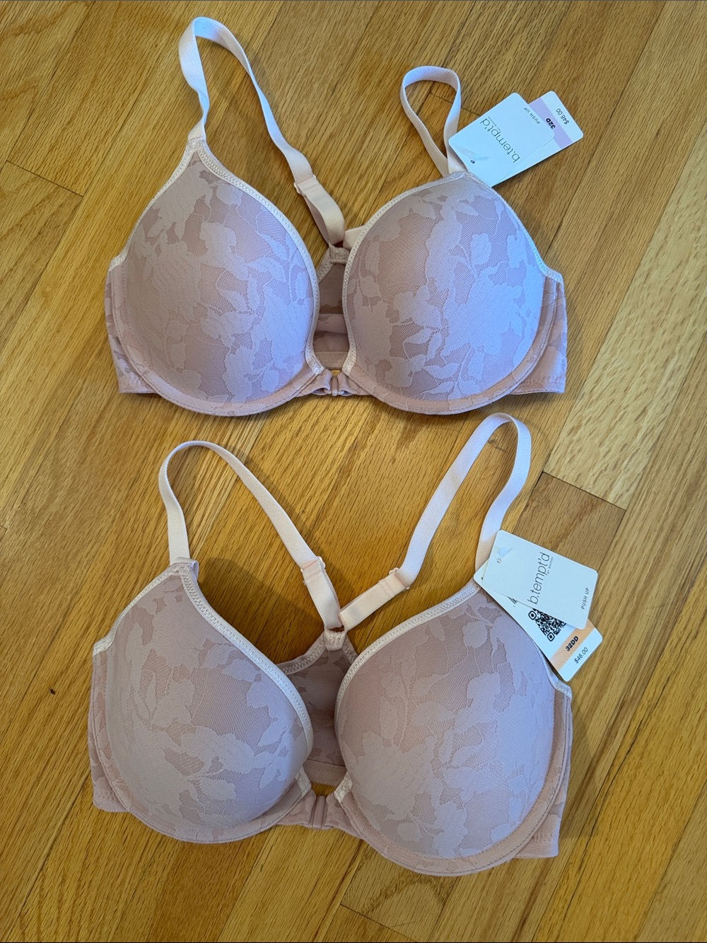 B.tempted Blush Lace Push-Up Bra, 2 sizes available. NWT